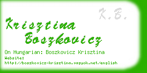 krisztina boszkovicz business card